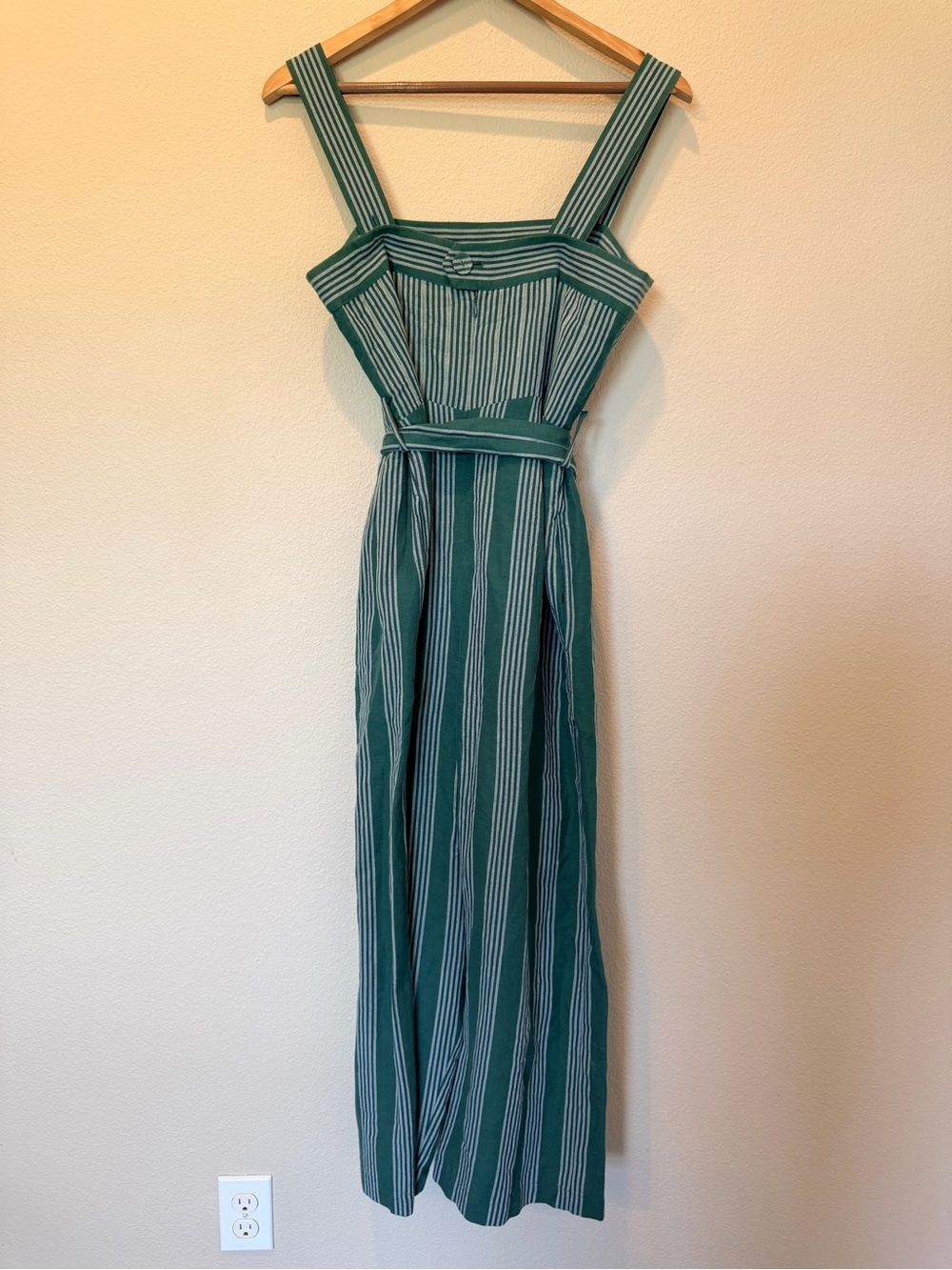 Payal Pratap Striped Cotton Linen Wide Leg Jumpsuit Size 2P #0499 - Picture 2 of 9